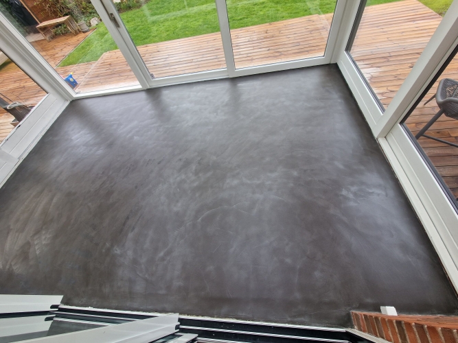 microcement gulv til udestue