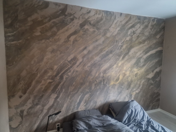 microcement væg til soveværelse