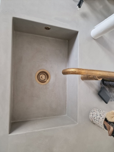 vask af microcement til køkken